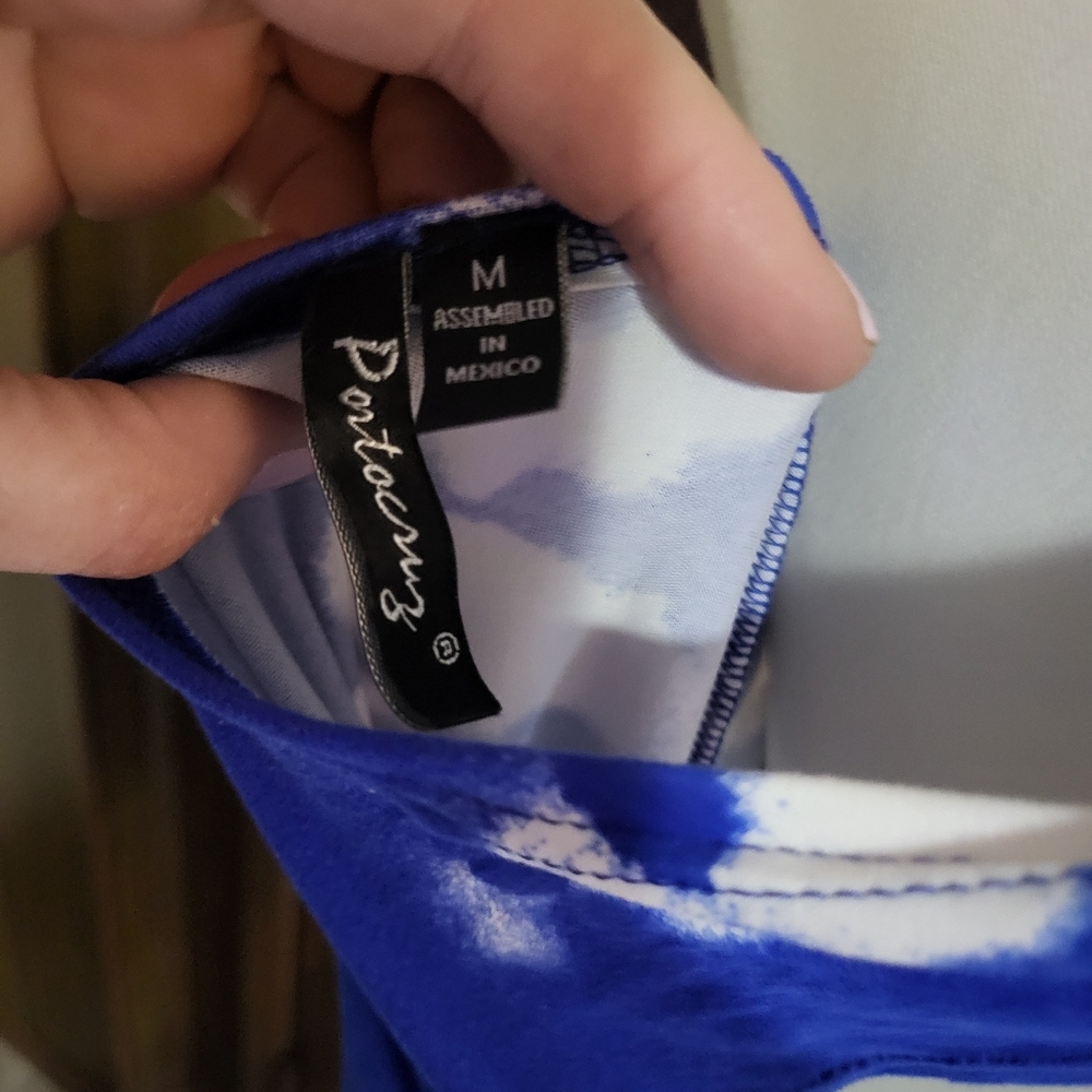 Blue Tie-Dye Sleeveless Dress Or Swim Coverup - Picture 4 of 4
